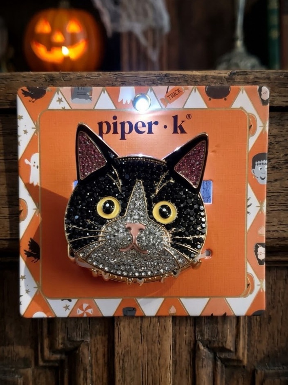 Piper Black & Pink Cat hair clip